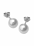 Women: Silver ball post earring - Silver