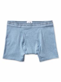 Mens Blue Heather Stretch Pima Cotton Boxer Brief