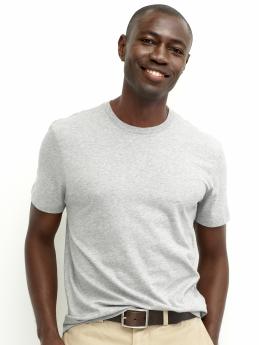 Fitted cotton crew
