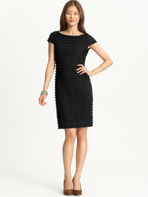 Carly Knit Ruffle Dress tall little black dress