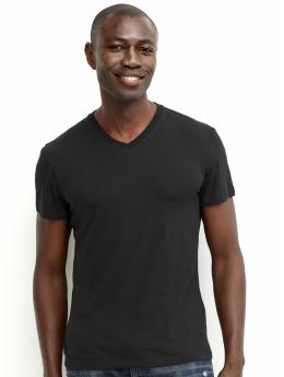 Fitted cotton v-neck