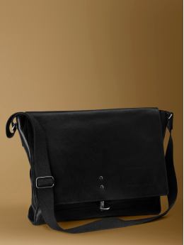 Tumbled leather messenger bag