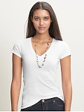 Women: Short-sleeve timeless v-neck tee - White