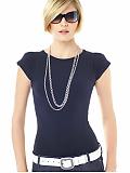 Women: Short-sleeve seamless crewneck tee - True indigo