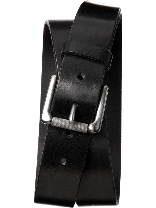 Banana Republic Men's Tumbled Black Leather Belt