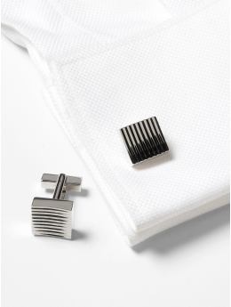 Ridged chunky square cuff links