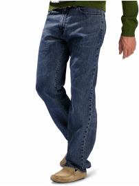 Relaxed medium-wash jean