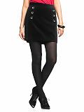 Women: Velvet button miniskirt - Black