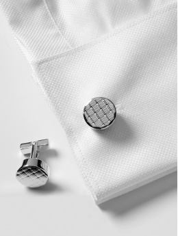 Plaid disk cuff link