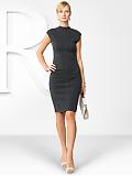 BR Monogram: BR Monogram cap-sleeve sweater dress - Silky coal