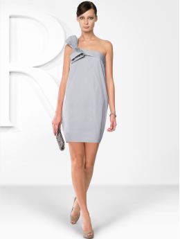 BR Monogram: BR Monogram silk bow dress - Urban gray