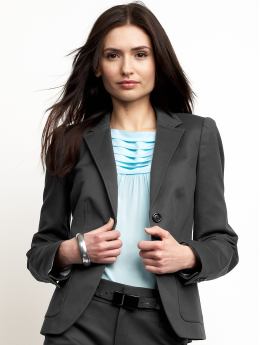 Women: Sleek flap-pocket blazer - Silky coal
