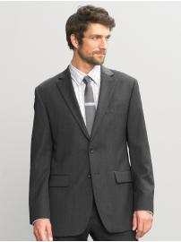 New charcoal wool two-button suit blazer