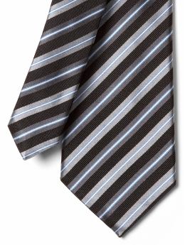 Men: Silk striped tie - Black