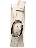 Women: Wide oval-buckle belt - Chalk