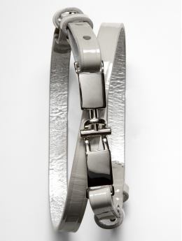 Women: BR Monogram patent leather belt - Gray
