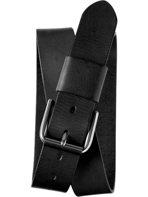 Banana Republic Men's Wide Leather Keeper Black Belt