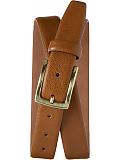 Men: Crackled leather harness belt - Cognac