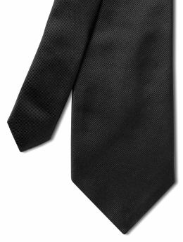 Men: Solid silk tie - Black