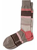 Men: Mercerized cotton-blend multi-color sock - Chocolate