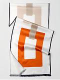 BR Monogram: BR Monogram silk geo-print scarf - Orange