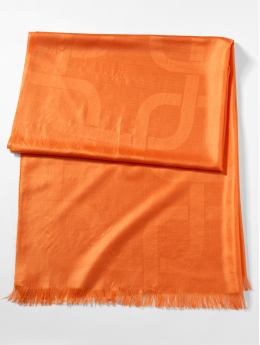 BR Monogram: BR Monogram silk jacquard wrap - Orange