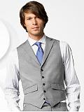 BR Monogram: BR Monogram grey box-plaid five-button suit vest - Gray