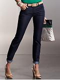 Women: High-waisted dark wash straight jean - Indigo denim