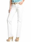 Women: High-waisted white straight jean - White