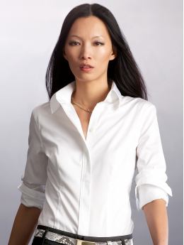 Women: Fitted non-iron shirt - White