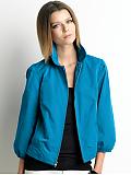 Women: 3/4-sleeve nylon short jacket - Lycian turquoise