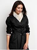Women: Cotton trench jacket - Black