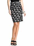 Women: Geo-print tulip skirt - Black combo