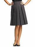 Women: Cotton pleated full skirt - Dark eggplant