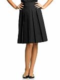 Women: Cotton pleated full skirt - Black