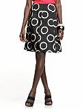 Women: Circle-print pleated skirt - Black combo