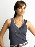 Women: Satin-trim v-neck top - Aubergine