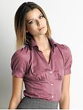 Women: Stretch cotton blouse - Sweet plum
