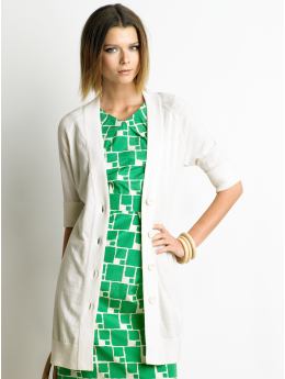 Women: Long 4-button cardigan - Cocoon