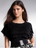 Women: Tiered sweater - Black