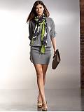 Women: Drop-waist sweater dress - Gray heather
