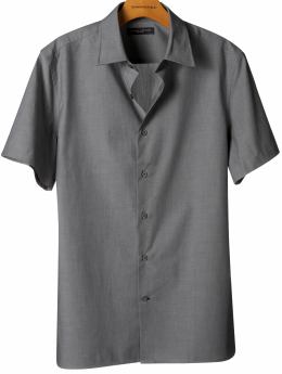 Short-sleeve stretch-poplin shirt