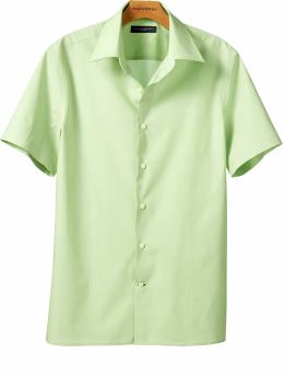 Short-sleeve stretch-poplin shirt