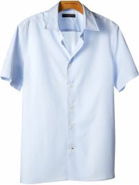 Short-sleeve stretch-poplin shirt
