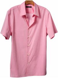 Short-sleeve stretch-poplin shirt