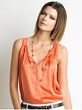 Women: Silk sleeveless blouse - New cantaloupe