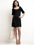 Women: Jersey empire-waist dress - Black