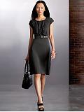 Women: Silk ruffle dress - Wood ash