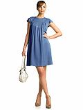 Petites: Petite cap-sleeve trapeze dress - Ribbon royal