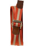 Men: Striped nylon/leather-tab belt - Mexican sunflower